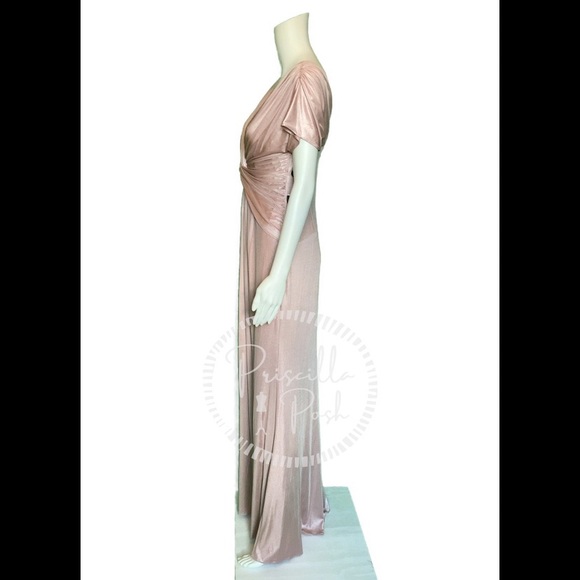 NWT ADRIANNA PAPELL Metallic Twist Cap Sleeve Gown - Picture 10 of 15